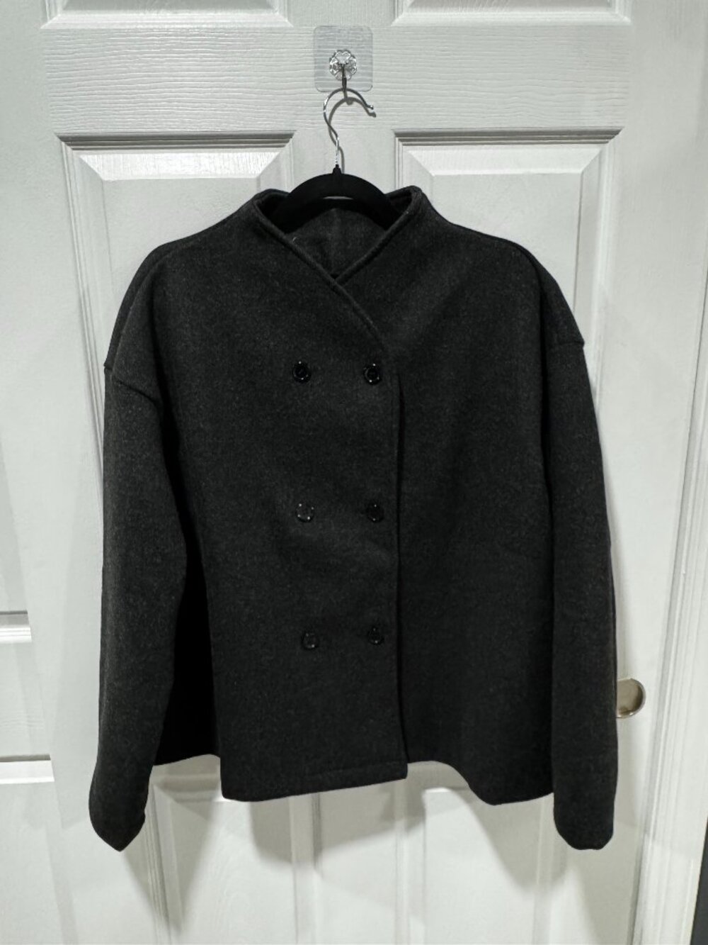 Shein Curve 2XL black double button jacket coat